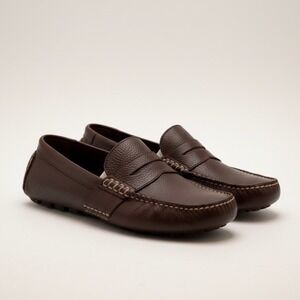 POLO RALPH LAUREN Loafers Mens 9.5D Brown Telly Penny Driving Shoes Leather